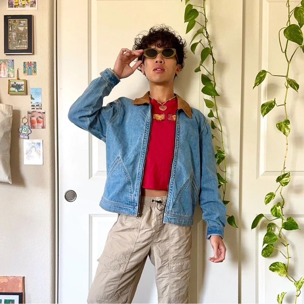 Men’s Sun + Stone Denim Trucker Jacket - Picture 2 of 6